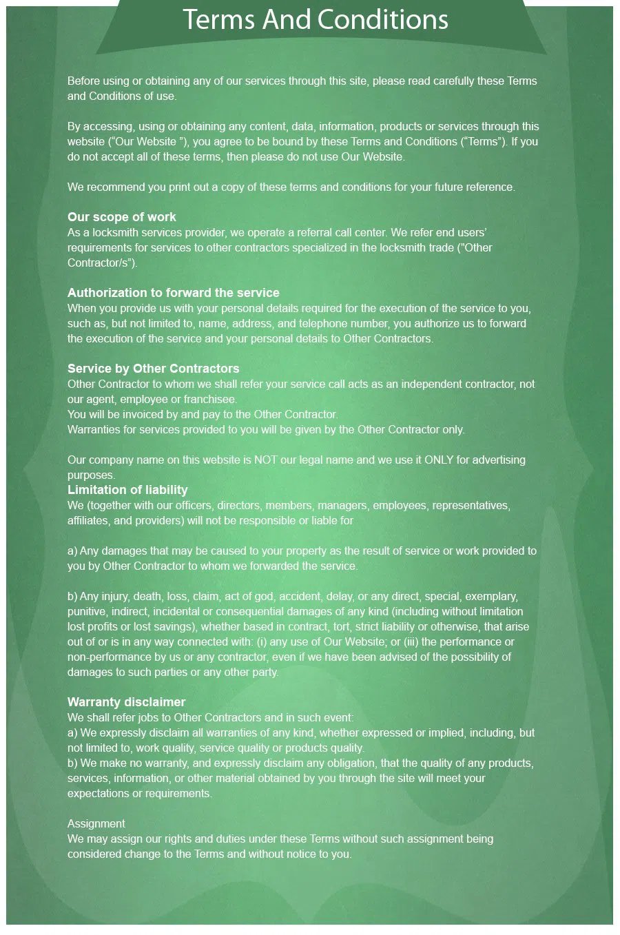 Baldwin Locksmith Store Warwick, RI 401-249-9272 - terms-and-condition-68-16mod